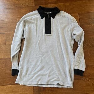 Unique Vintage Black and White Zip Up Sweater